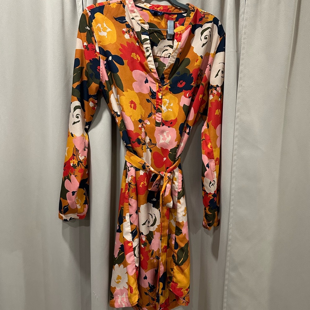 Floral Multicolor Wrap Dress